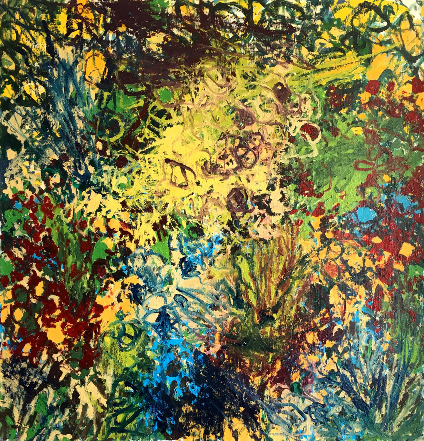 Floraison reine - Huile sur toile - 140 x 150 cm - Janvier 2019
